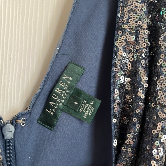 Ralph Lauren Steel Blue Sequin Mini Dress - Picture 2 of 5